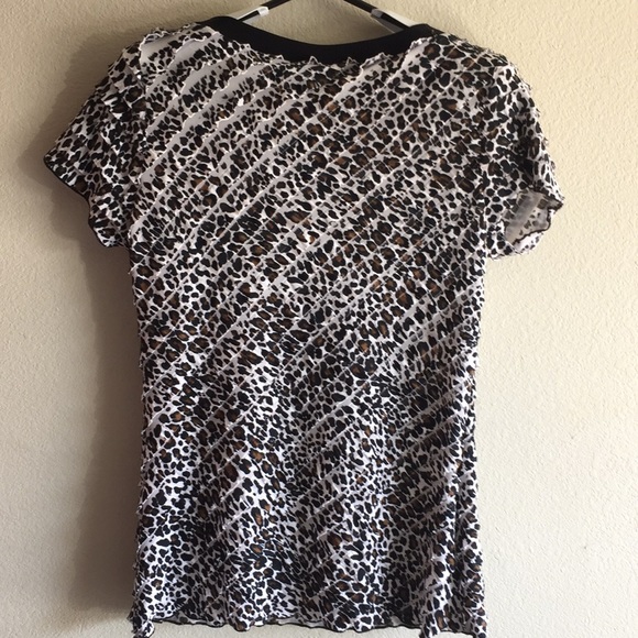 Saint Tropez Leopard print Blouse  Size Large - Picture 5 of 5
